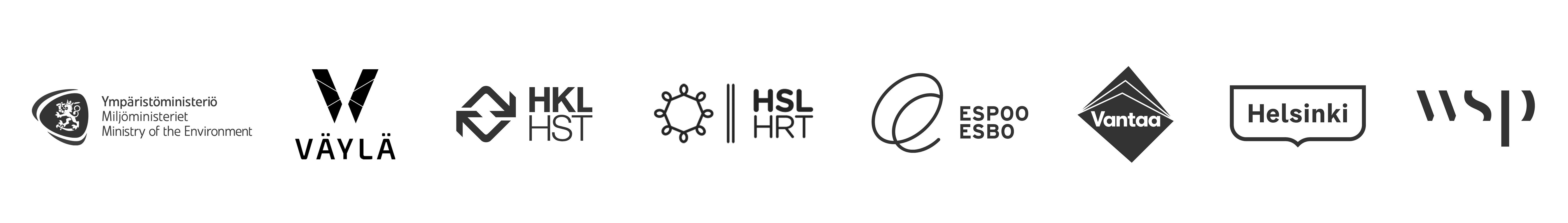 Yhteistyössä Ympäristöministeriö, Väylävirasto, HKL, HSL, Espoon kaupunki, Vantaan kaupunki, Helsingin kaupunki, WSP